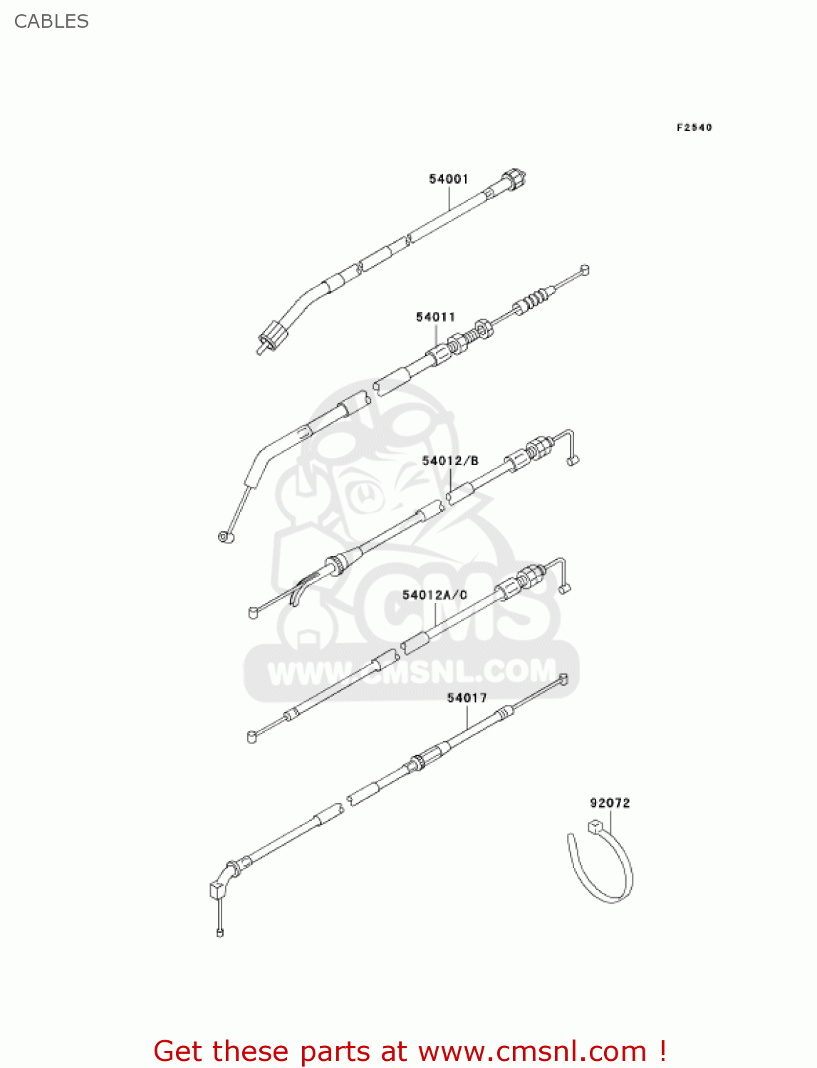 CABLES EX500D10 NINJA 500R 2003 USA CALIFORNIA CANADA