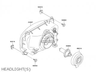 HEADLIGHT(S) - EX500D10 NINJA 500R 2003 USA CALIFORNIA CANADA
