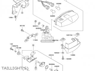 TAILLIGHT(S) - EX500D10 NINJA 500R 2003 USA CALIFORNIA CANADA