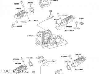 FOOTRESTS - EX500D10 NINJA 500R 2003 USA CALIFORNIA CANADA