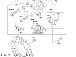 FRONT BRAKE (D10) - EX500D10 NINJA 500R 2003 USA CALIFORNIA CANADA