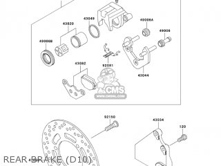REAR BRAKE (D10) - EX500D10 NINJA 500R 2003 USA CALIFORNIA CANADA