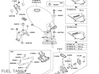FUEL TANK - EX500D10 NINJA 500R 2003 USA CALIFORNIA CANADA