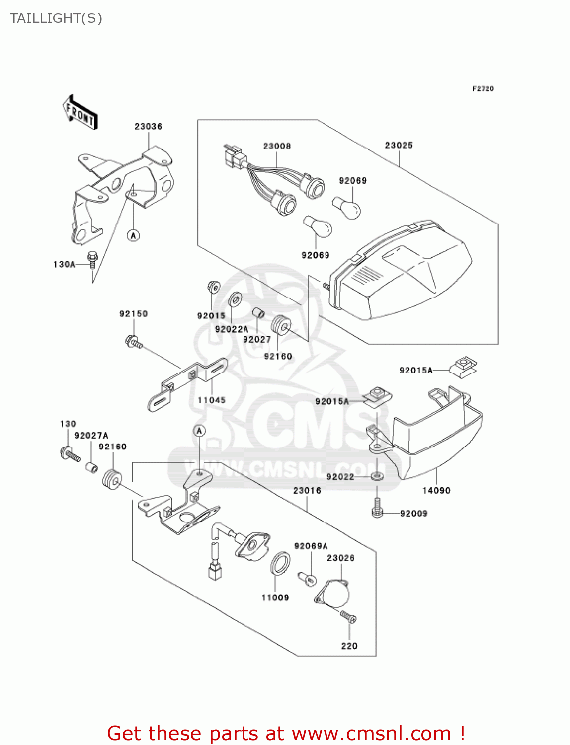 TAILLIGHT(S) EX500D11 NINJA 500R 2004 USA CALIFORNIA CANADA