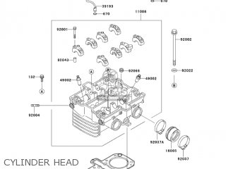 CYLINDER HEAD - EX500D11 NINJA 500R 2004 USA CALIFORNIA CANADA