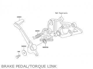 BRAKE PEDAL/TORQUE LINK - EX500D11 NINJA 500R 2004 USA CALIFORNIA CANADA