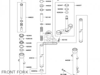 FRONT FORK - EX500D11 NINJA 500R 2004 USA CALIFORNIA CANADA