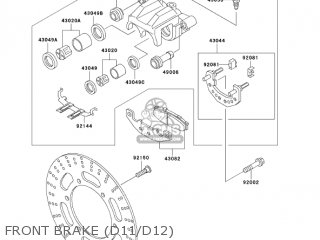 FRONT BRAKE (D11/D12) - EX500D11 NINJA 500R 2004 USA CALIFORNIA CANADA