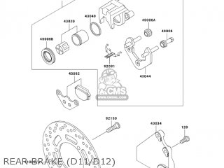 REAR BRAKE (D11/D12) - EX500D11 NINJA 500R 2004 USA CALIFORNIA CANADA