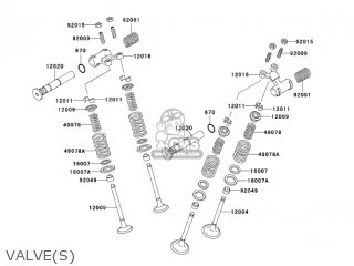 VALVE(S) - EX500D11 NINJA 500R 2004 USA CALIFORNIA CANADA