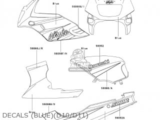 DECALS (BLUE)(D10/D11) - EX500D11 NINJA 500R 2004 USA CALIFORNIA CANADA