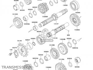 TRANSMISSION - EX500D11 NINJA 500R 2004 USA CALIFORNIA CANADA