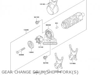 GEAR CHANGE DRUM/SHIFT FORK(S) - EX500D11 NINJA 500R 2004 USA CALIFORNIA CANADA