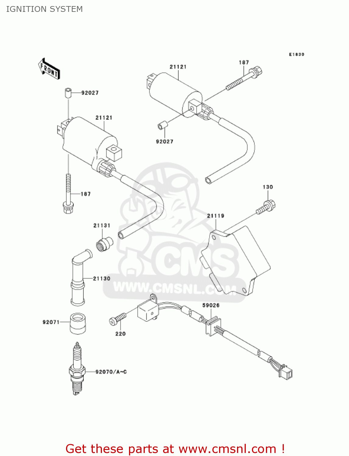IGNITION SYSTEM EX500D12 NINJA 500R 2005 USA CALIFORNIA CANADA