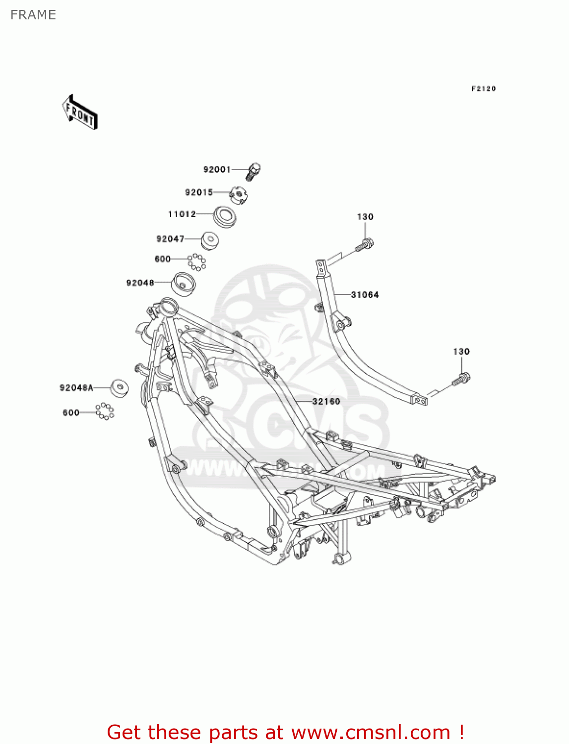 FRAME EX500D12 NINJA 500R 2005 USA CALIFORNIA CANADA