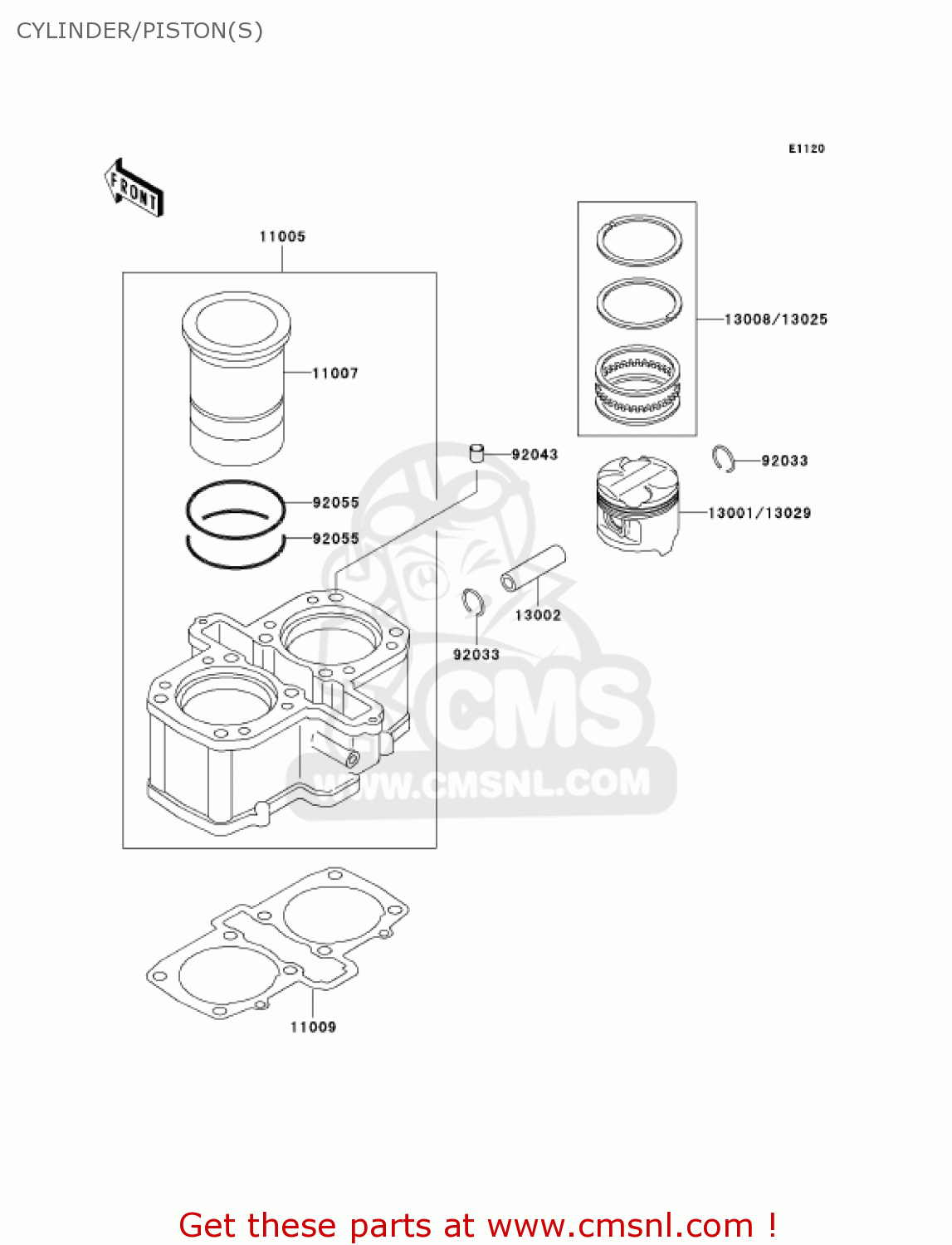 CYLINDER/PISTON(S) EX500D12 NINJA 500R 2005 USA CALIFORNIA CANADA