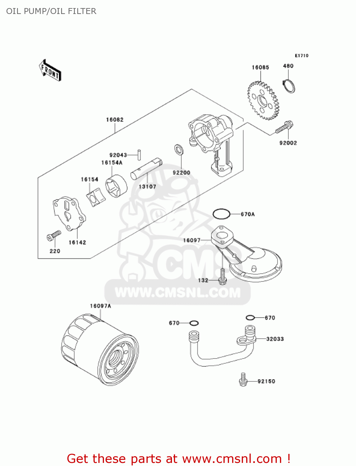 OIL PUMP/OIL FILTER EX500D12 NINJA 500R 2005 USA CALIFORNIA CANADA