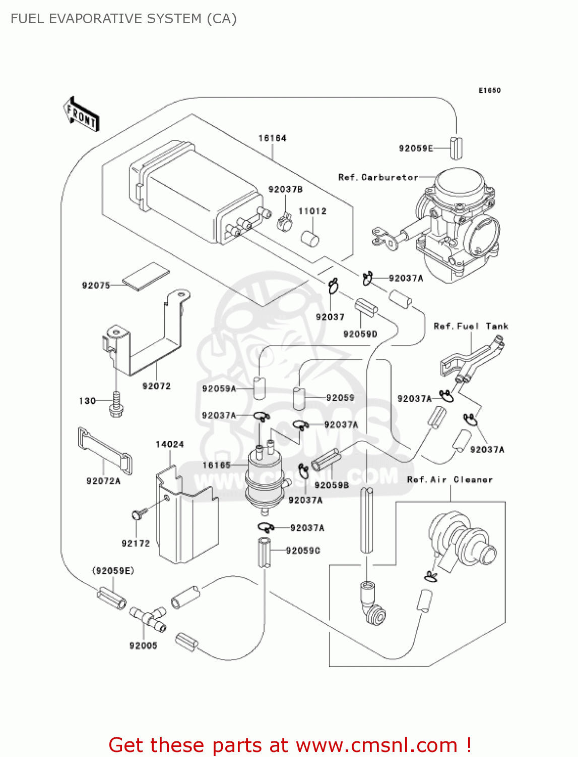 FUEL EVAPORATIVE SYSTEM (CA) EX500D12 NINJA 500R 2005 USA CALIFORNIA CANADA
