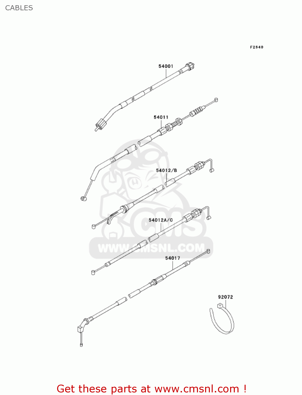 CABLES EX500D12 NINJA 500R 2005 USA CALIFORNIA CANADA