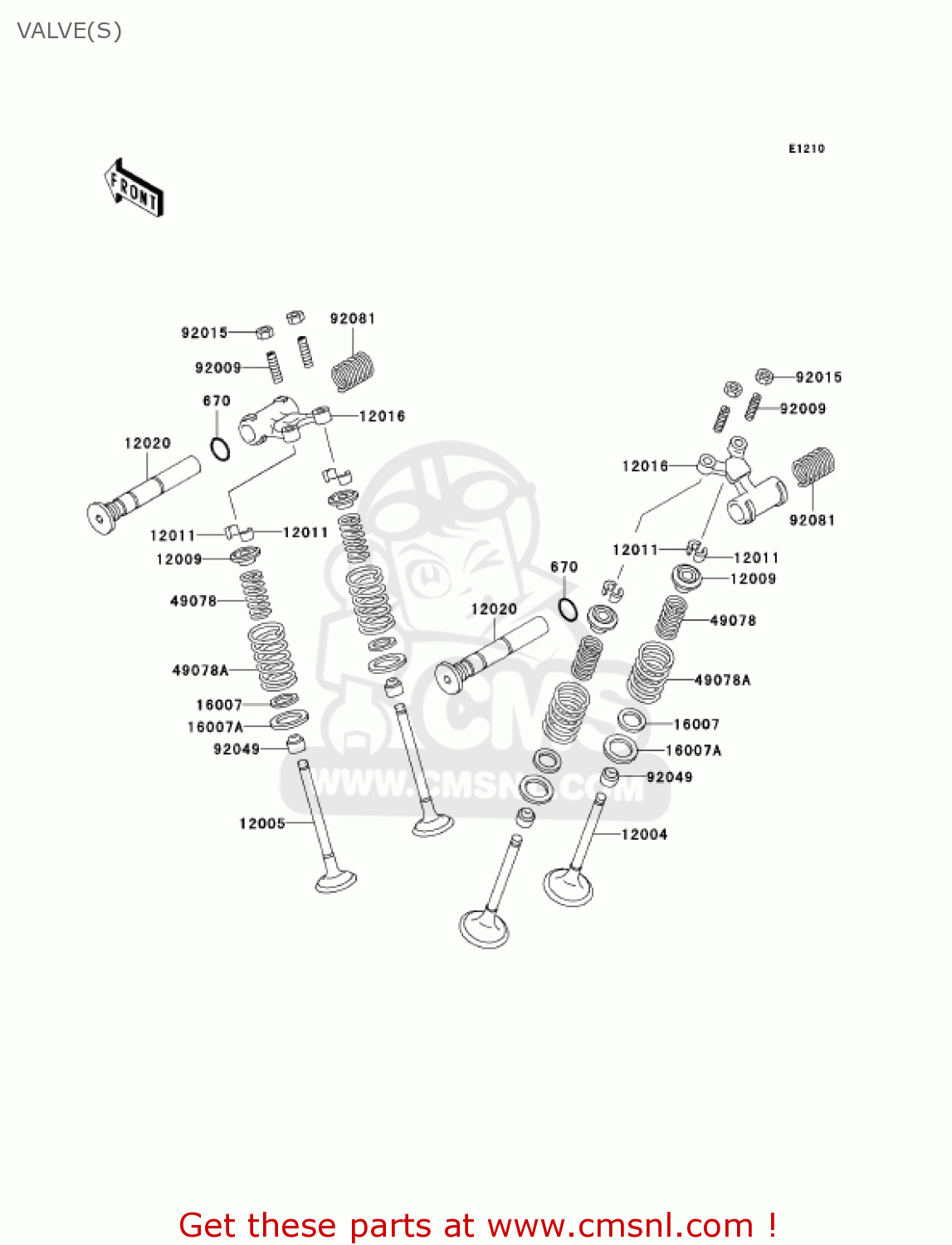 VALVE(S) EX500D12 NINJA 500R 2005 USA CALIFORNIA CANADA