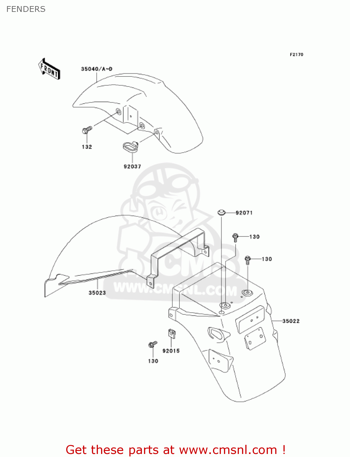 FENDERS EX500D12 NINJA 500R 2005 USA CALIFORNIA CANADA