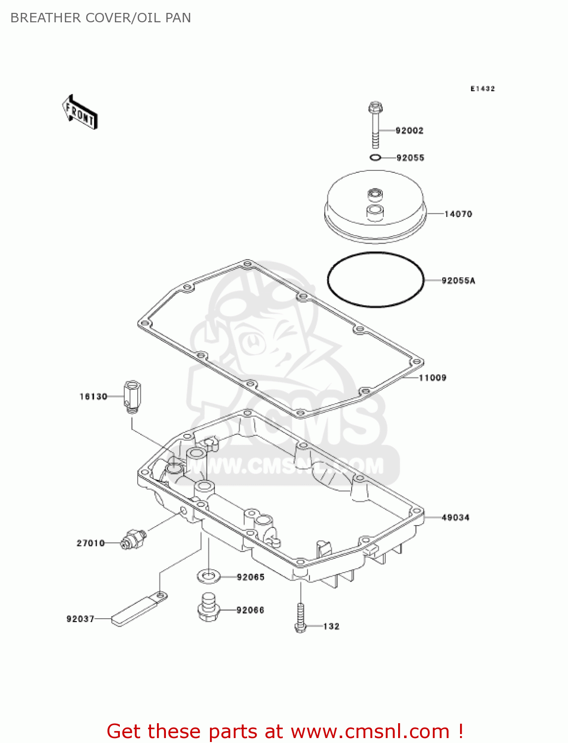 BREATHER COVER/OIL PAN EX500D12 NINJA 500R 2005 USA CALIFORNIA CANADA