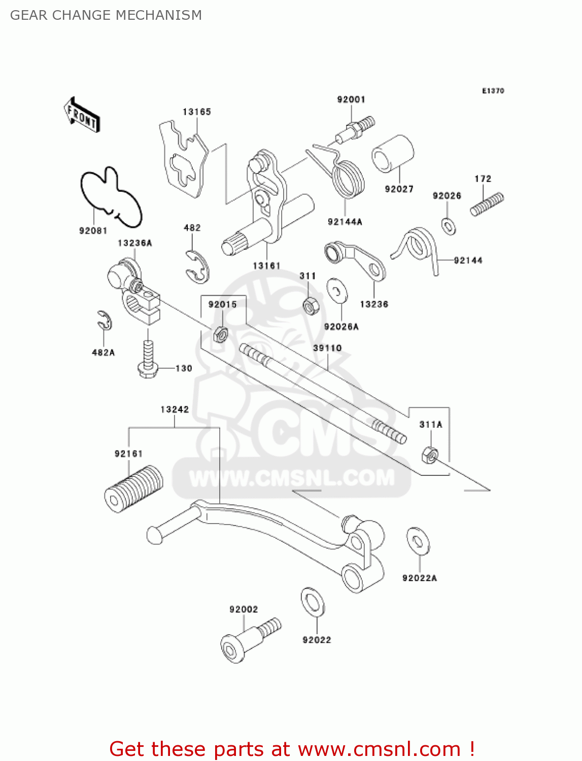 GEAR CHANGE MECHANISM EX500D12 NINJA 500R 2005 USA CALIFORNIA CANADA