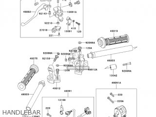 HANDLEBAR - EX500D12 NINJA 500R 2005 USA CALIFORNIA CANADA