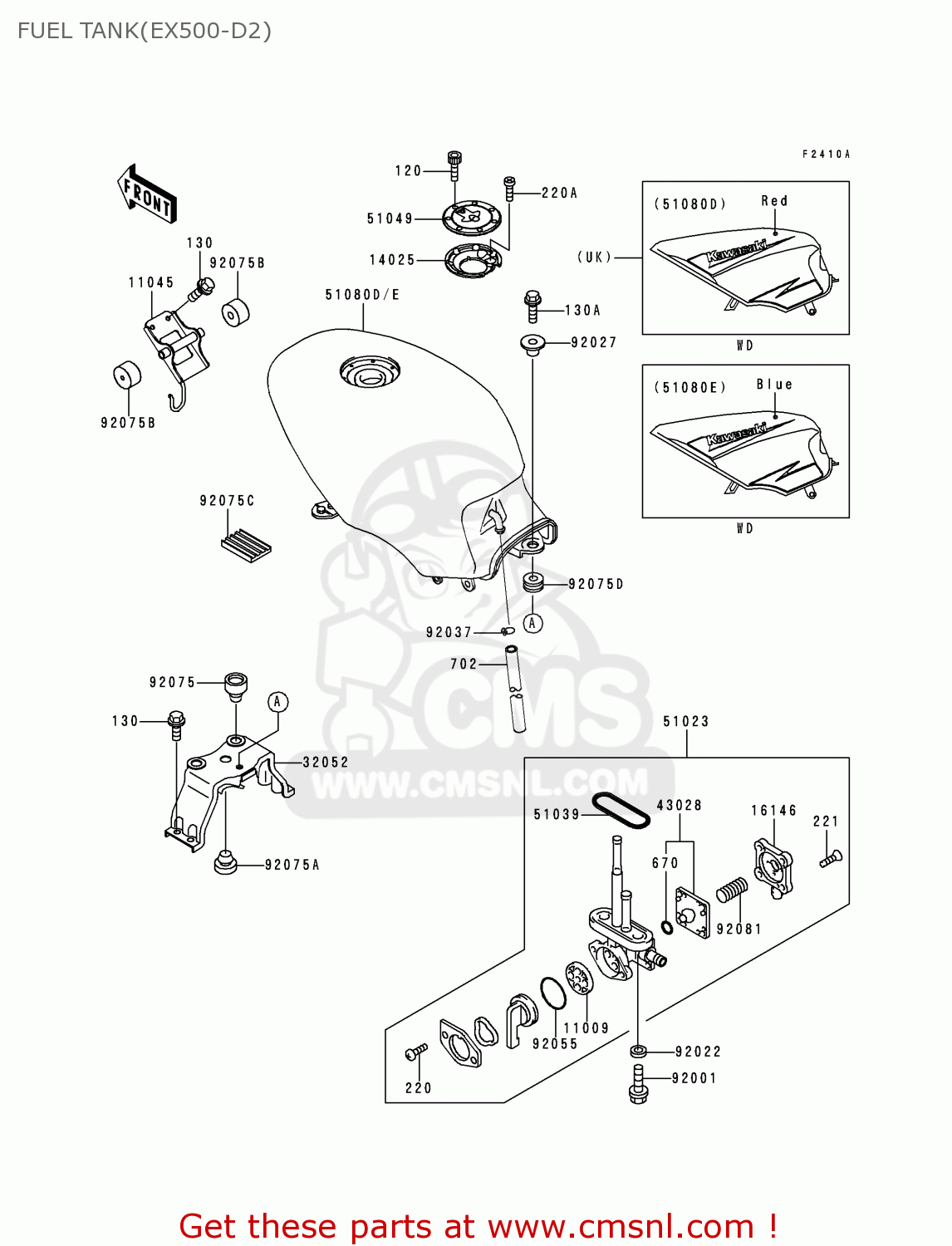 FUEL TANK(EX500-D2) EX500D2 GPZ500S 1995 UNITED KINGDOM SD