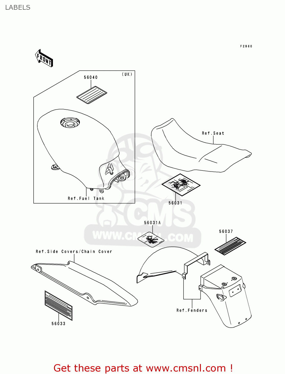LABELS EX500D2 GPZ500S 1995 UNITED KINGDOM SD