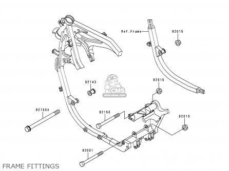 FRAME FITTINGS - EX500D2 GPZ500S 1995 UNITED KINGDOM SD