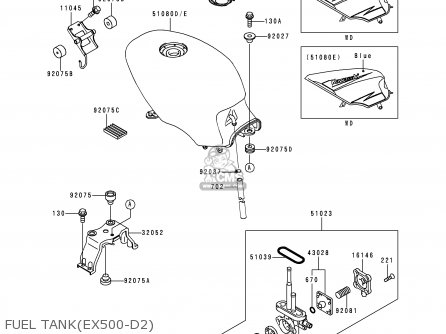 FUEL TANK(EX500-D2) - EX500D2 GPZ500S 1995 UNITED KINGDOM SD