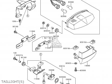 TAILLIGHT(S) - EX500D2 GPZ500S 1995 UNITED KINGDOM SD