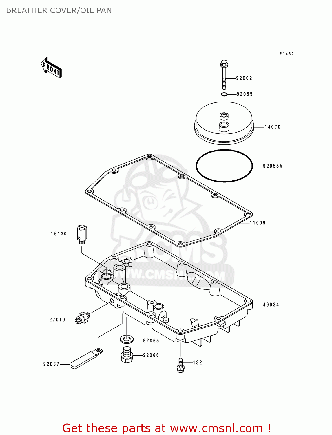 BREATHER COVER/OIL PAN EX500D2 NINJA 500 1995 USA CALIFORNIA CANADA