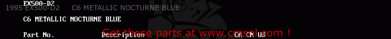 1995 EX500-D2     C6 METALLIC NOCTURNE BLUE EX500D2 NINJA 500 1995 USA CALIFORNIA CANADA