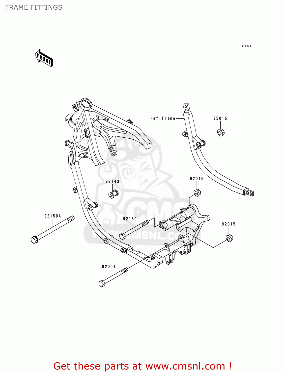 FRAME FITTINGS EX500D2 NINJA 500 1995 USA CALIFORNIA CANADA