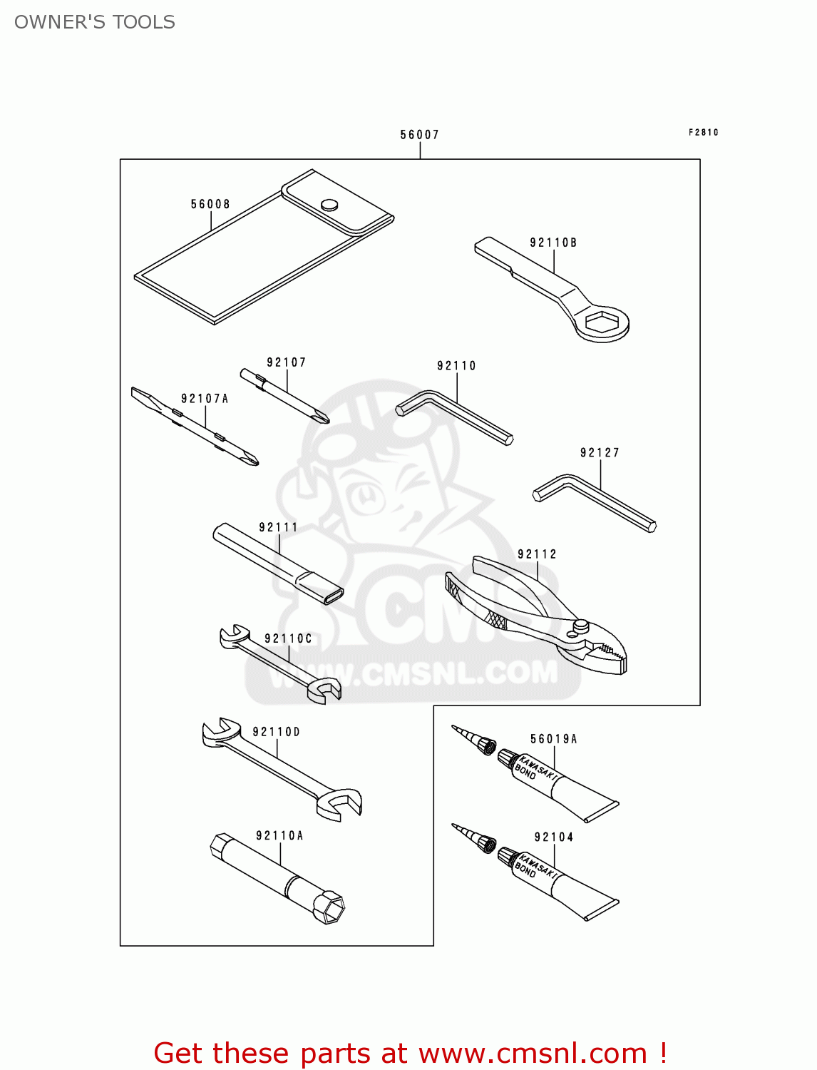 OWNER'S TOOLS EX500D2 NINJA 500 1995 USA CALIFORNIA CANADA