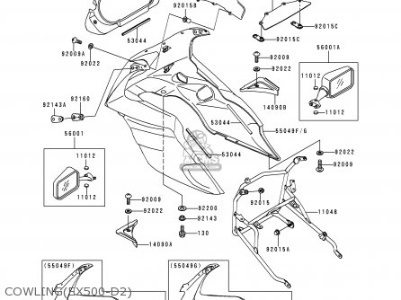 COWLING(EX500-D2) - EX500D2 NINJA 500 1995 USA CALIFORNIA CANADA