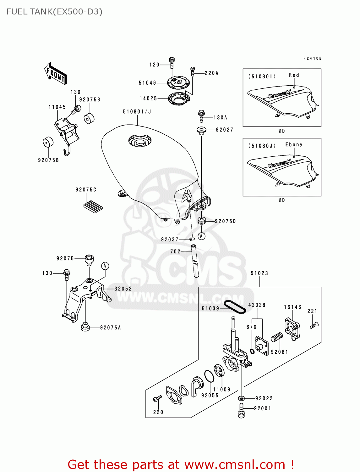 FUEL TANK(EX500-D3) EX500D3 GPZ500S 1996 UNITED KINGDOM