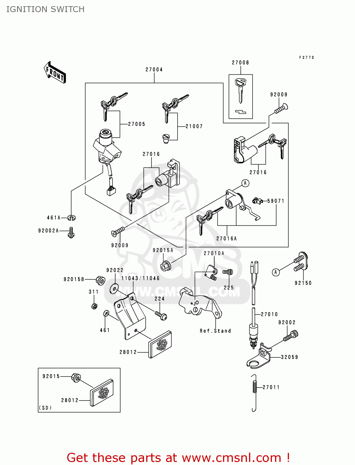 IGNITION SWITCH EX500D3 GPZ500S 1996 UNITED KINGDOM