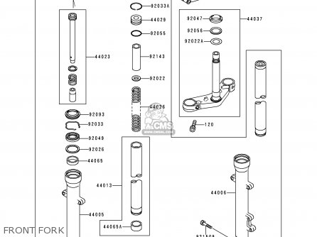 FRONT FORK - EX500D3 GPZ500S 1996 UNITED KINGDOM