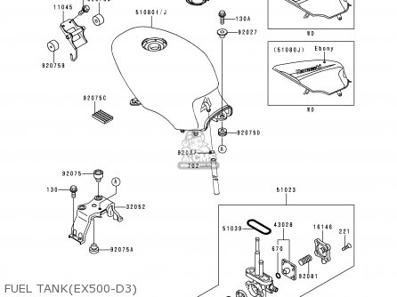 FUEL TANK(EX500-D3) - EX500D3 GPZ500S 1996 UNITED KINGDOM