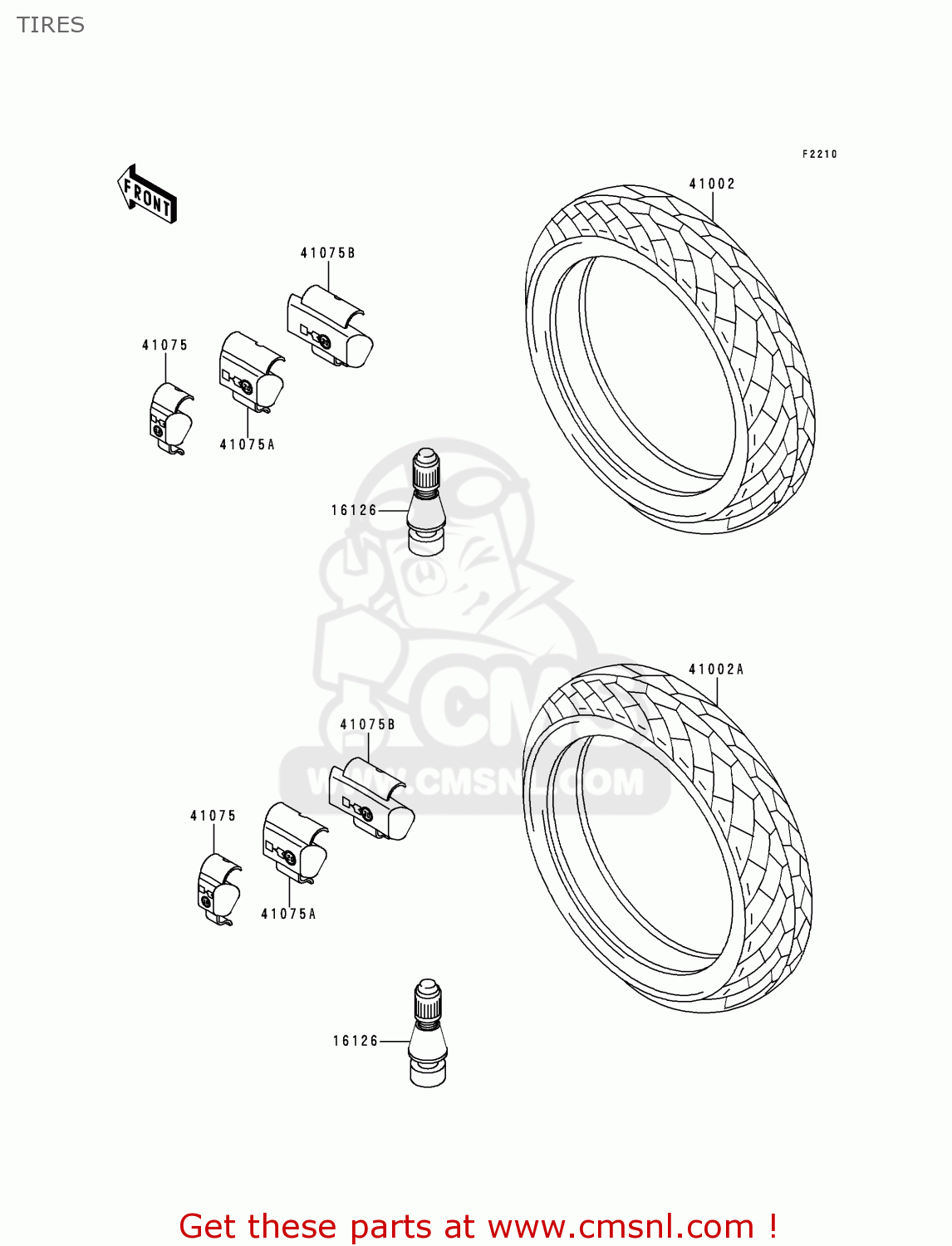 TIRES EX500D3 NINJA 500 1996 USA CALIFORNIA CANADA