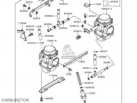 CARBURETOR - EX500D3 NINJA 500 1996 USA CALIFORNIA CANADA