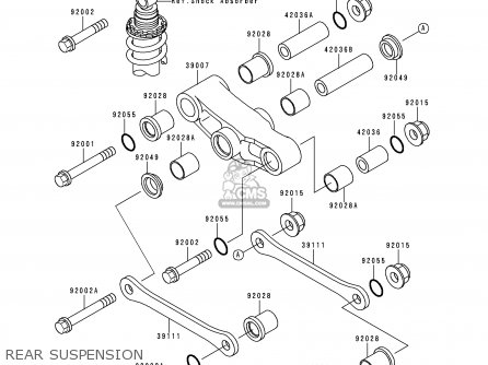 REAR SUSPENSION - EX500D3 NINJA 500 1996 USA CALIFORNIA CANADA