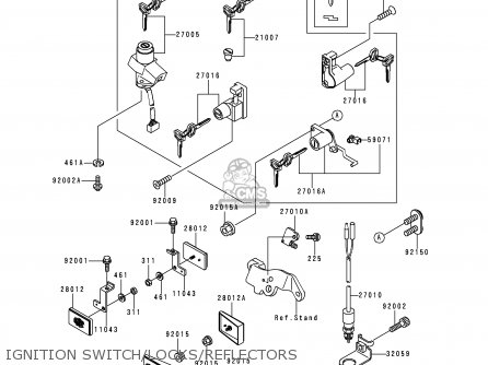 IGNITION SWITCH/LOCKS/REFLECTORS - EX500D3 NINJA 500 1996 USA CALIFORNIA CANADA