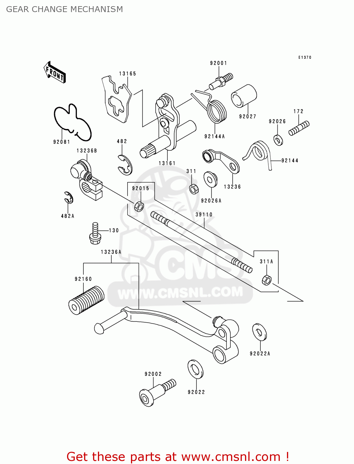 GEAR CHANGE MECHANISM EX500D4 NINJA 500 1997 USA CALIFORNIA CANADA