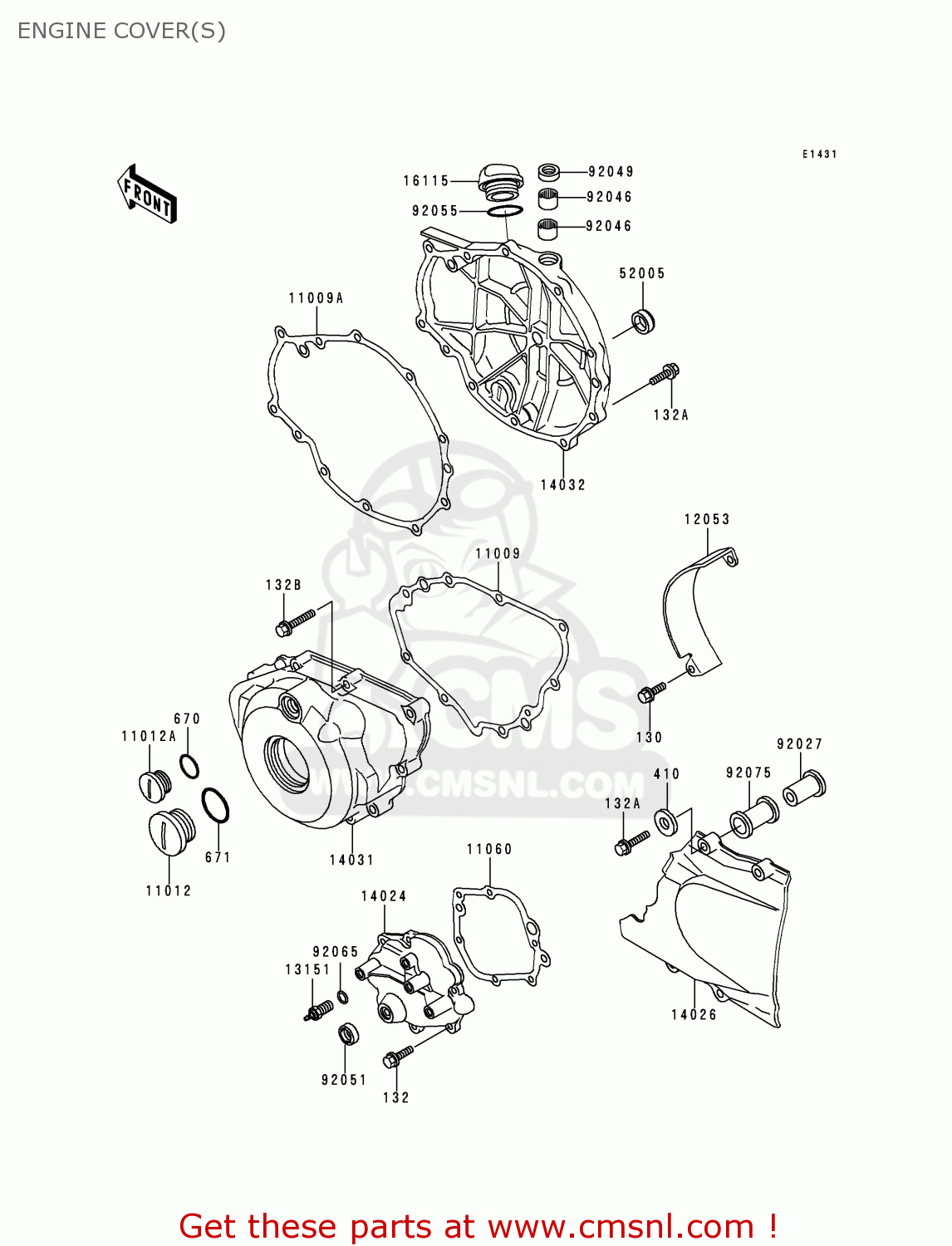ENGINE COVER(S) EX500D4 NINJA 500 1997 USA CALIFORNIA CANADA