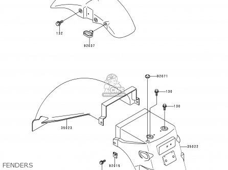 FENDERS - EX500D4 NINJA 500 1997 USA CALIFORNIA CANADA