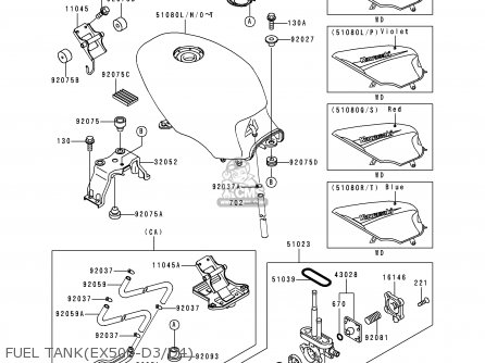 FUEL TANK(EX500-D3/D4) - EX500D4 NINJA 500 1997 USA CALIFORNIA CANADA